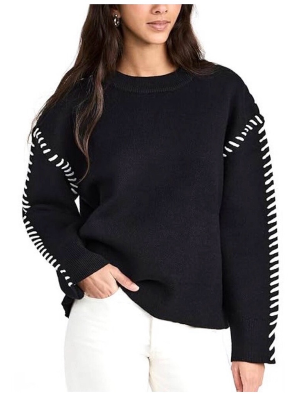 NWT English Factory Womenβs Oversized Whipstitch Sweater Size Medium